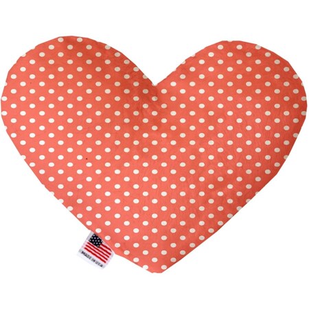 Mirage Pet Products Peach Polka Dots 6 in. Stuffing Free Heart Dog Toy 1157-SFTYHT6